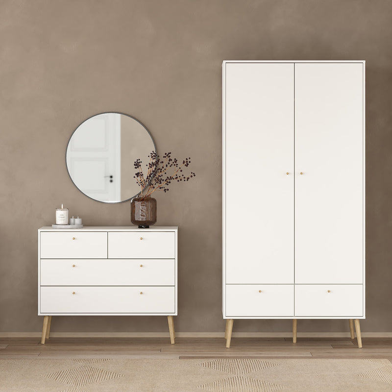 Cumbria Wardrobe with 2 Doors , including 2 Drawers Dark – White – image 8