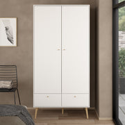 Cumbria Wardrobe with 2 Doors , including 2 Drawers Dark – White – image 9
