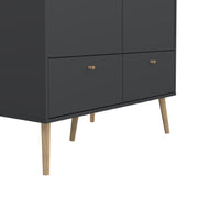 Cumbria Wardrobe with 2 Doors , including 2 Drawers Dark – Grey – image 12