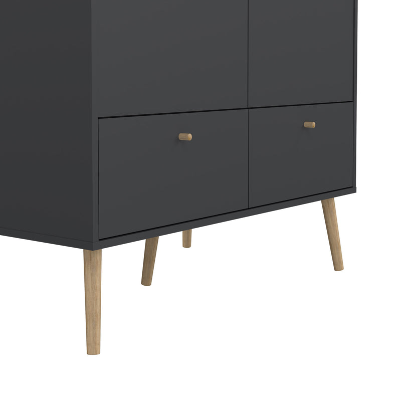 Cumbria Wardrobe with 2 Doors , including 2 Drawers Dark – Grey – image 12