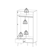 Cumbria Wardrobe with 2 Doors , including 2 Drawers Dark – Grey – image 15