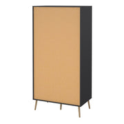 Cumbria Wardrobe with 2 Doors , including 2 Drawers Dark – Grey – image 4
