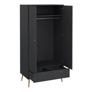 Cumbria Wardrobe with 2 Doors , including 2 Drawers Dark – Grey – image 5
