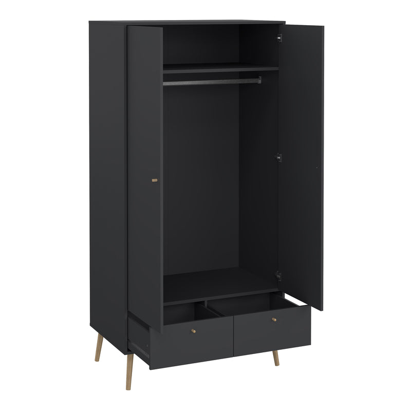 Cumbria Wardrobe with 2 Doors , including 2 Drawers Dark – Grey – image 5