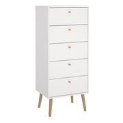 Cumbria Chest 5 Drawers Dark – White – image 1