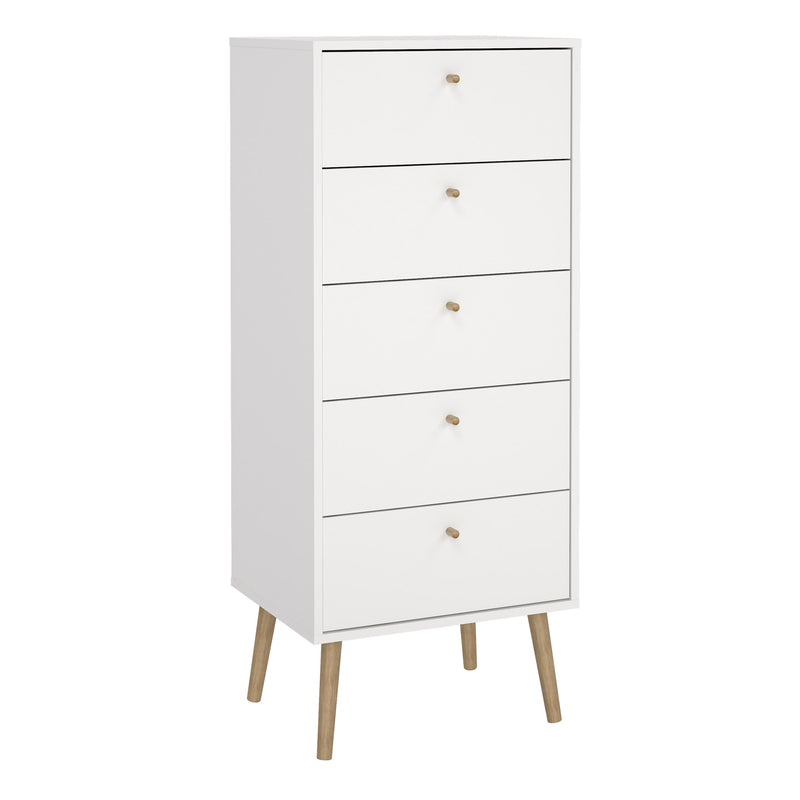 Cumbria Chest 5 Drawers Dark – White – image 1