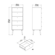 Cumbria Chest 5 Drawers Dark – White – image 10