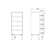 Cumbria Chest 5 Drawers Dark – White – image 11