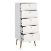 Cumbria Chest 5 Drawers Dark – White – image 5