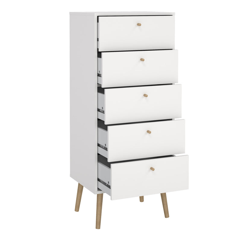 Cumbria Chest 5 Drawers Dark – White – image 5