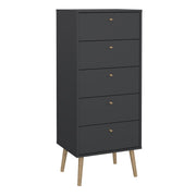Cumbria Chest 5 Drawers Dark – Grey – image 1