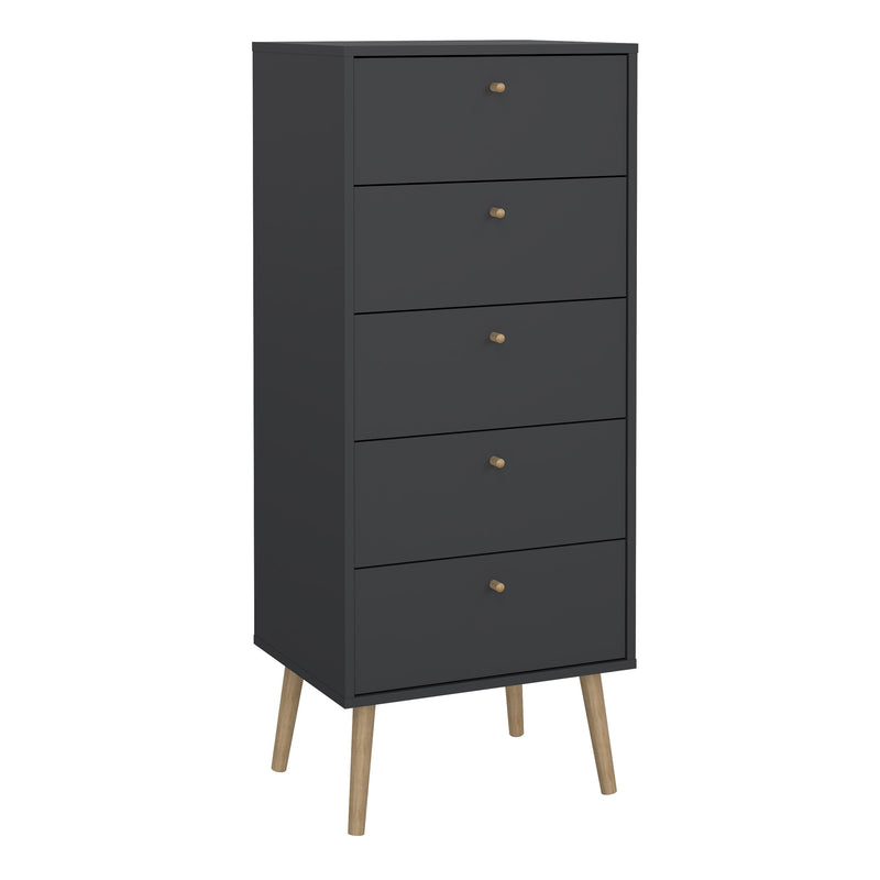 Cumbria Chest 5 Drawers Dark – Grey – image 1