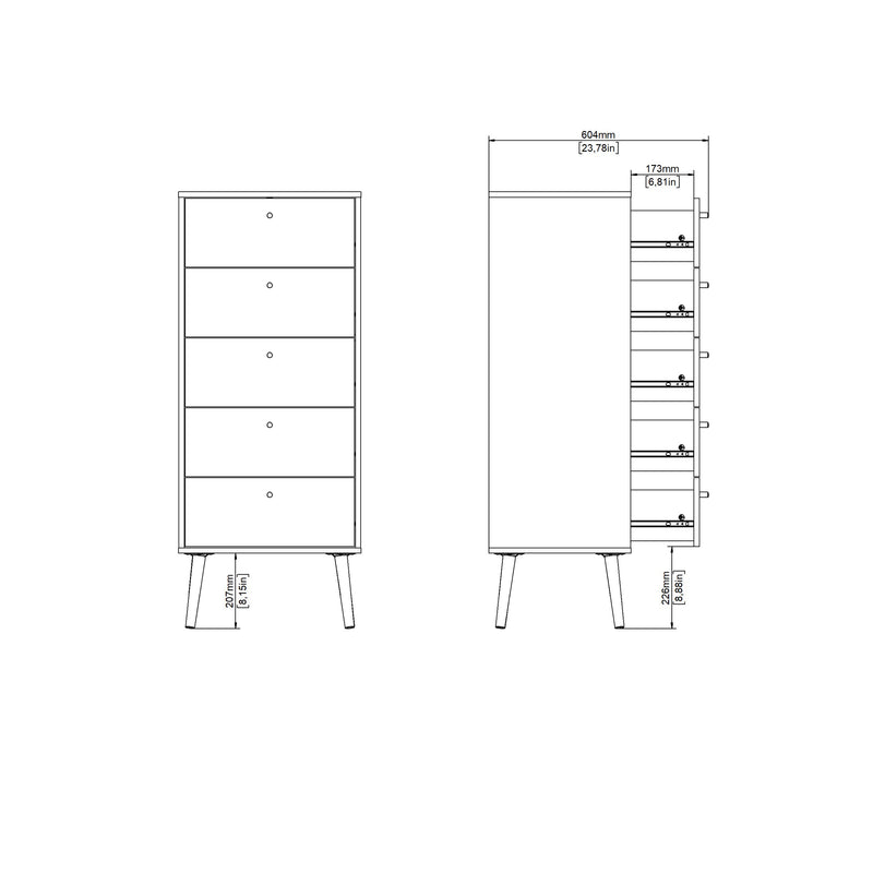 Cumbria Chest 5 Drawers Dark – Grey – image 11
