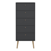 Cumbria Chest 5 Drawers Dark – Grey – image 2