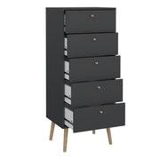 Cumbria Chest 5 Drawers Dark – Grey – image 5