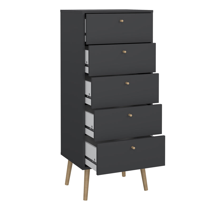 Cumbria Chest 5 Drawers Dark – Grey – image 5