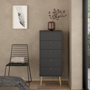 Cumbria Chest 5 Drawers Dark – Grey – image 7