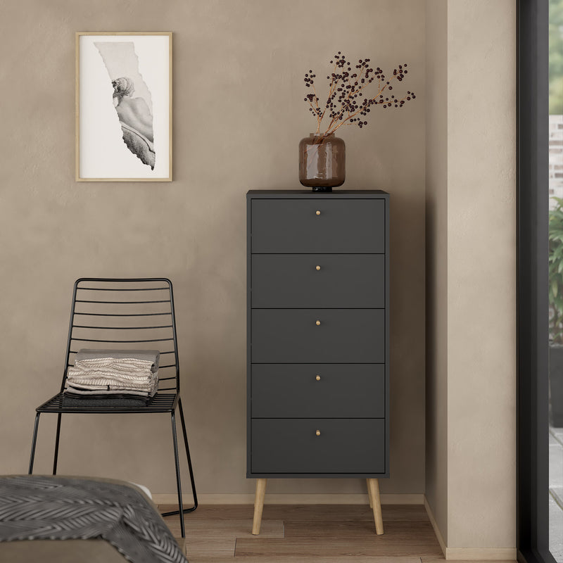 Cumbria Chest 5 Drawers Dark – Grey – image 7