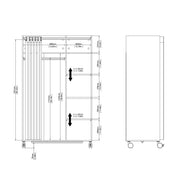 Uppsala Open Mobile Wardrobe Unit in Jackson with a Textile Curtain on Wheels – Hickory Oak – image 9