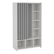 Uppsala Open Wardrobe Unit in Jackson with a Textile Curtain – White – image 1