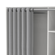 Uppsala Open Wardrobe Unit in Jackson with a Textile Curtain – White – image 6