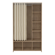 Uppsala Open Wardrobe Unit in Jackson with a Textile Curtain – Hickory Oak – image 2