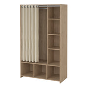 Uppsala Open Wardrobe Unit in Jackson with a Textile Curtain – Hickory Oak – image 3