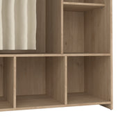 Uppsala Open Wardrobe Unit in Jackson with a Textile Curtain – Hickory Oak – image 7