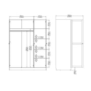 Brande Wardrobe with 3 Frame Doors in Jackson – White – image 13