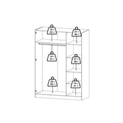 Brande Wardrobe with 3 Frame Doors in Jackson – Hickory Oak – image 14