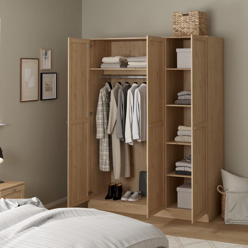 Brande Wardrobe with 3 Frame Doors in Jackson – Hickory Oak – image 9