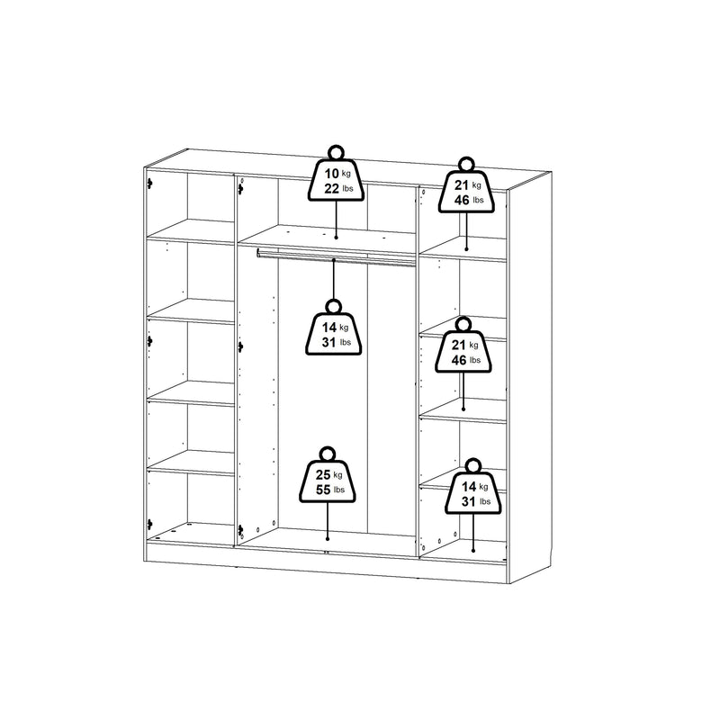 Brande Wardrobe with 4 Frame Doors in Jackson – White – image 14