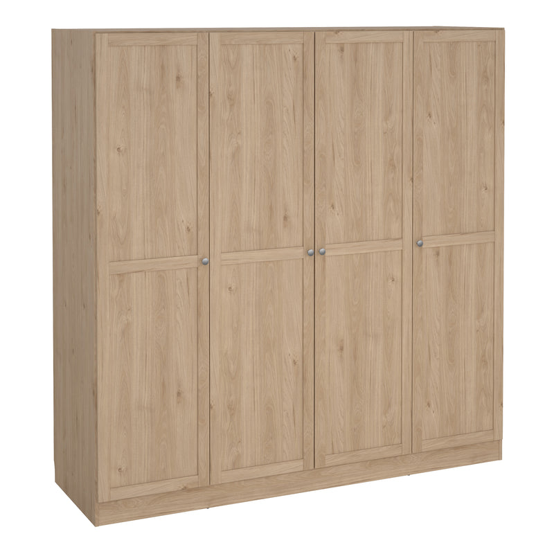 Brande Wardrobe with 4 Frame Doors in Jackson – Hickory Oak – image 1