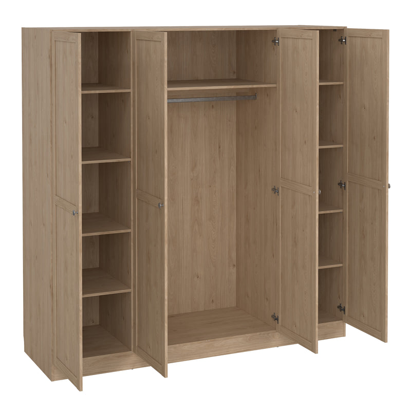 Brande Wardrobe with 4 Frame Doors in Jackson – Hickory Oak – image 5