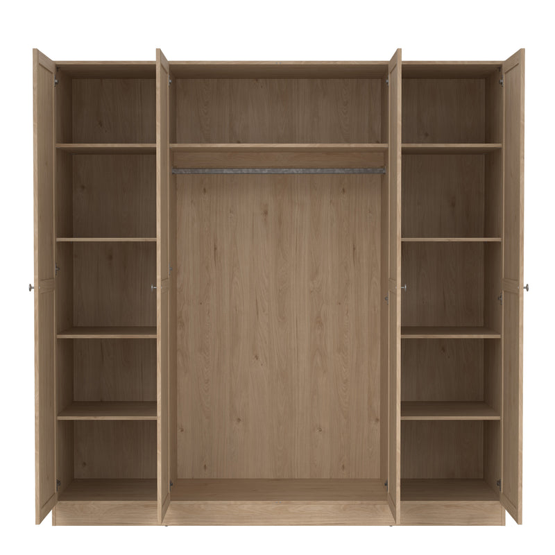 Brande Wardrobe with 4 Frame Doors in Jackson – Hickory Oak – image 6