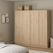 Brande Wardrobe with 4 Frame Doors in Jackson – Hickory Oak – image 8