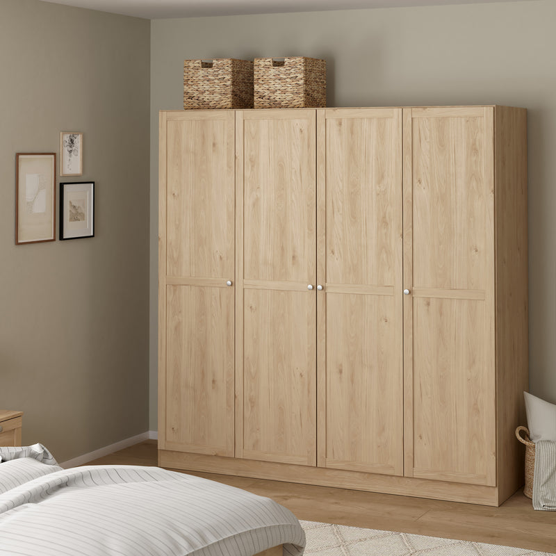 Brande Wardrobe with 4 Frame Doors in Jackson – Hickory Oak – image 8