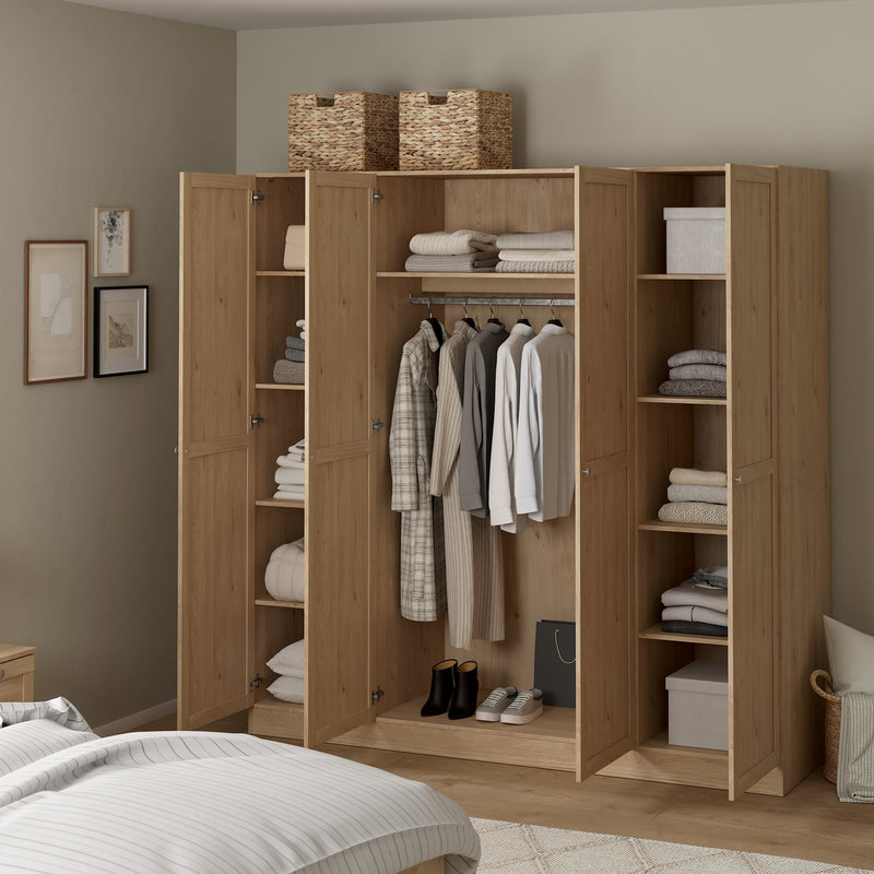 Brande Wardrobe with 4 Frame Doors in Jackson – Hickory Oak – image 9