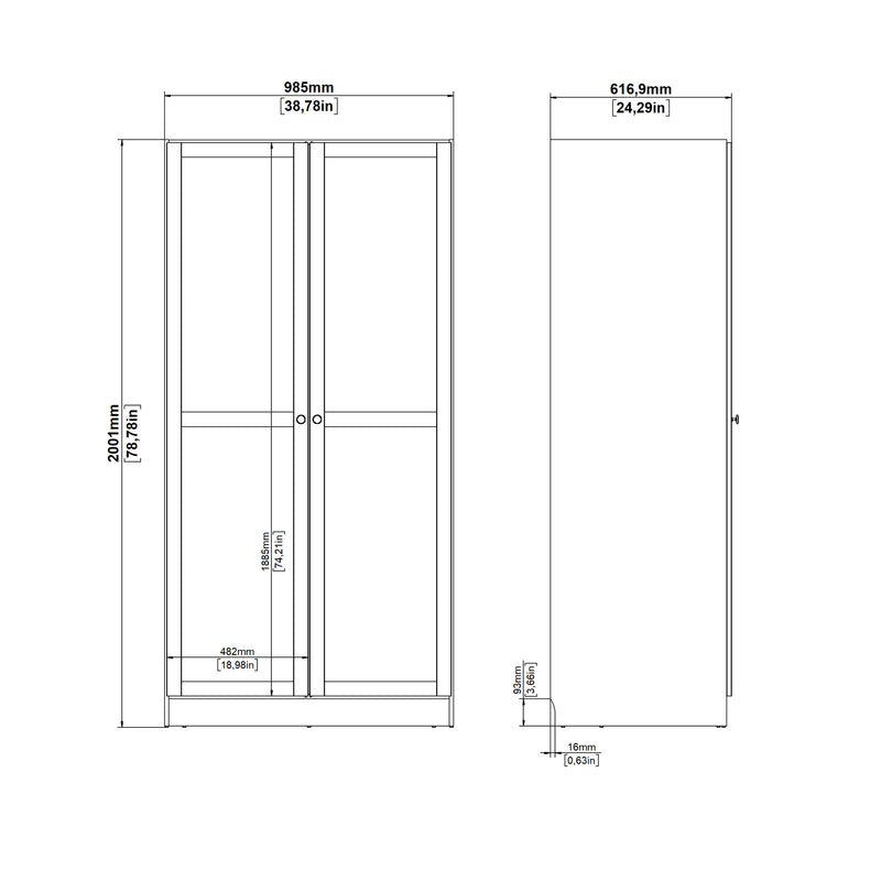 Brande Wardrobe with 2 Frame Doors in Jackson – White – image 13