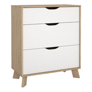 Ikast Chest 3 Drawers in Jackson Hickory and White – image 1