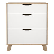 Ikast Chest 3 Drawers in Jackson Hickory and White – image 2