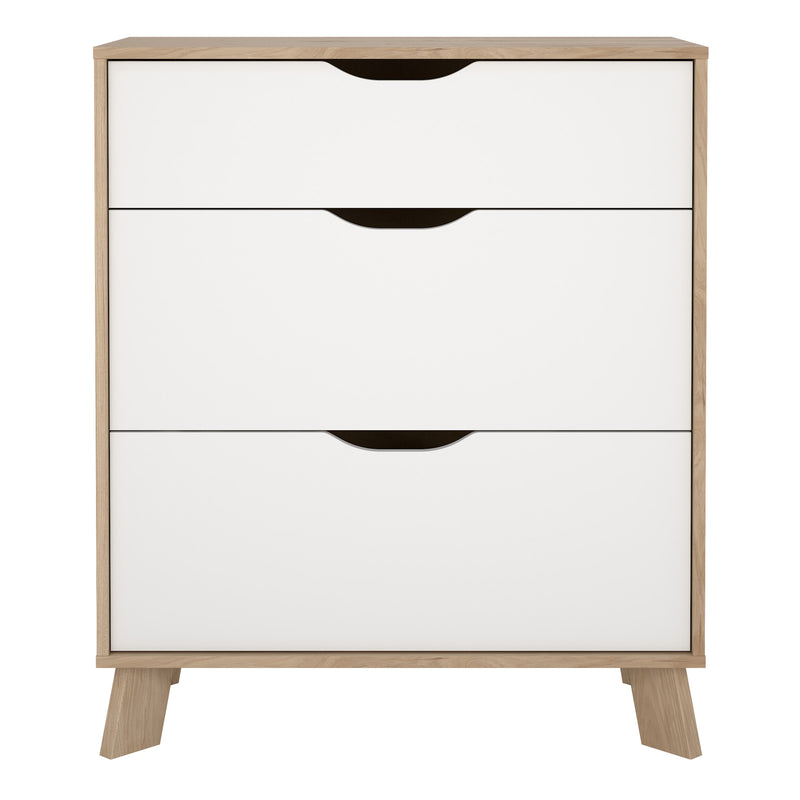 Ikast Chest 3 Drawers in Jackson Hickory and White – image 2