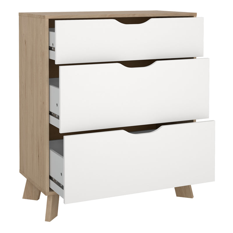 Ikast Chest 3 Drawers in Jackson Hickory and White – image 5