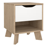 Ikast Nightstand 1 Drawer in Jackson Hickory and White – image 1