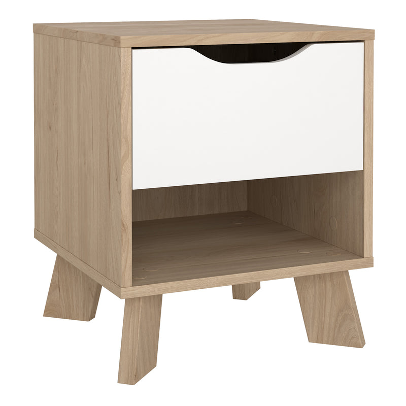 Ikast Nightstand 1 Drawer in Jackson Hickory and White – image 1
