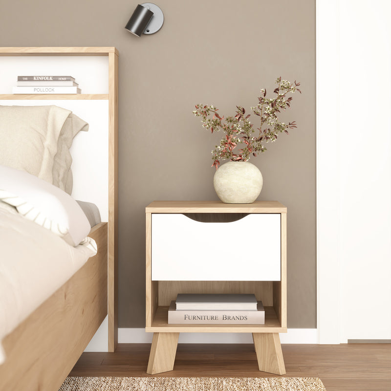Ikast Nightstand 1 Drawer in Jackson Hickory and White – image 10