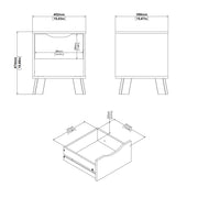 Ikast Nightstand 1 Drawer in Jackson Hickory and White – image 13
