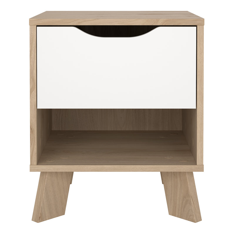 Ikast Nightstand 1 Drawer in Jackson Hickory and White – image 2