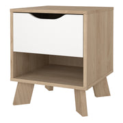 Ikast Nightstand 1 Drawer in Jackson Hickory and White – image 3