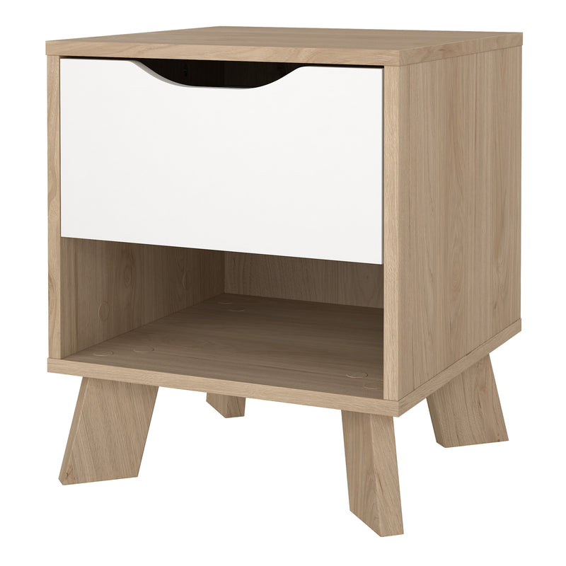 Ikast Nightstand 1 Drawer in Jackson Hickory and White – image 3